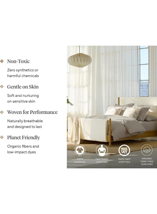 Coyuchi Organic Crinkled Percale Pillowcase, Set of 2, Pewter (King) - Image 5